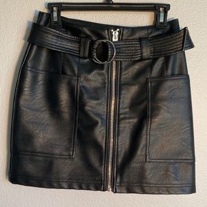 Faux leather miniskirt